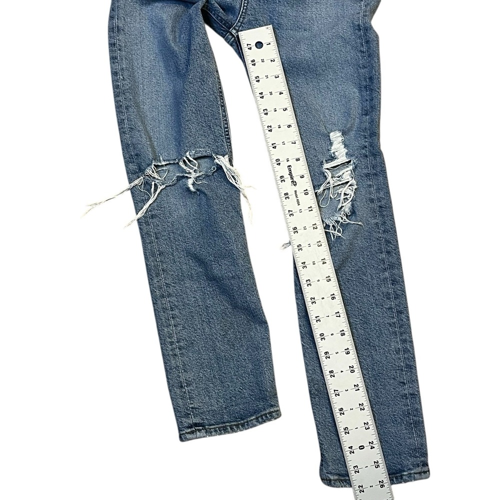 Agolde Riley Distressed Ripped High-Rise Cropped Jeans Size 24 Boho Modern Luxe - Picture 4 of 10
